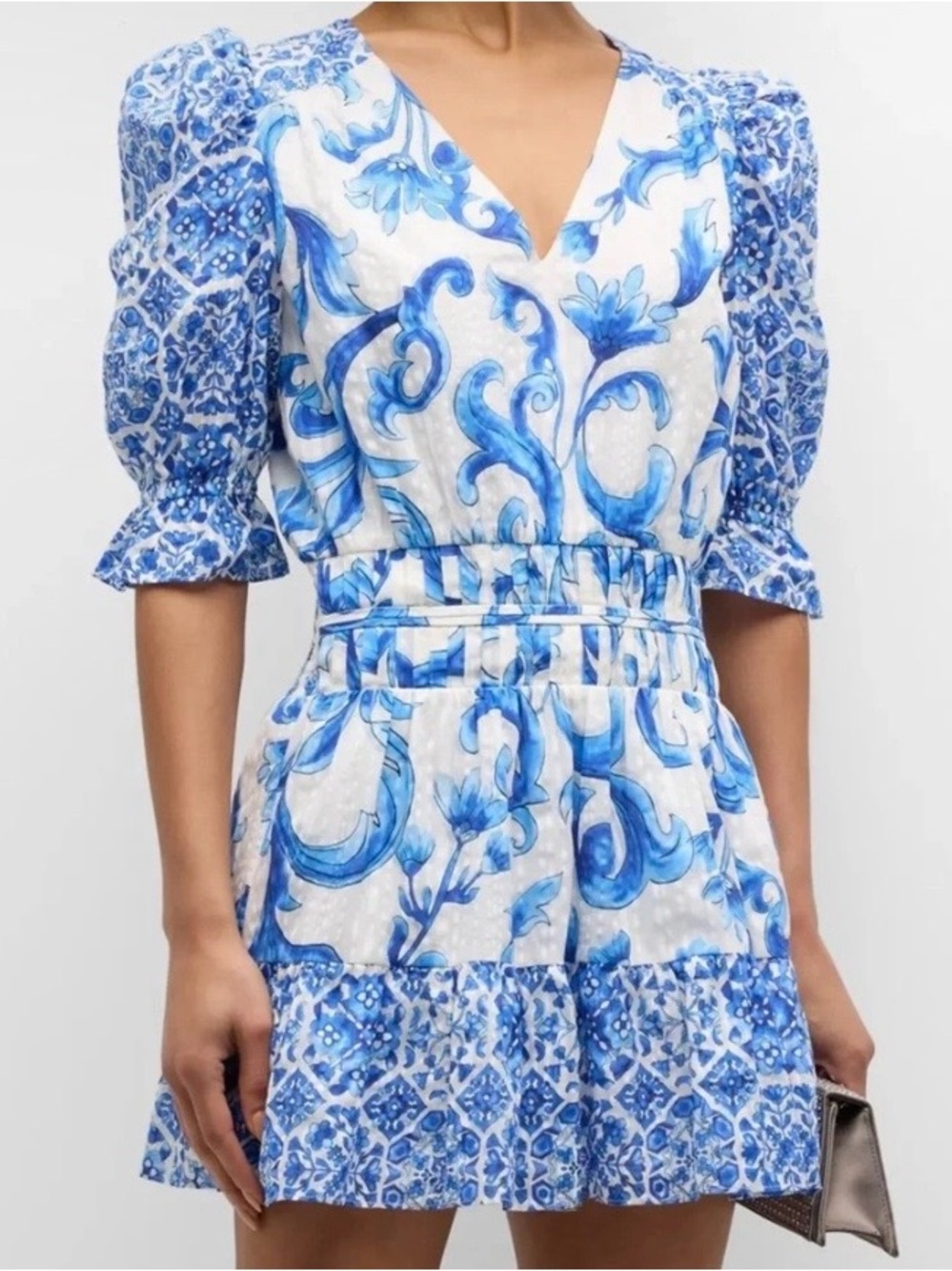 Ramy Brook Susan V-Neck Mini Dress Size L MSRP $395